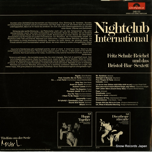SCHULZ-REICHEL, FRITZ, AND DAS BRISTOL-BAR-SEXTETT nightclub international 249172
