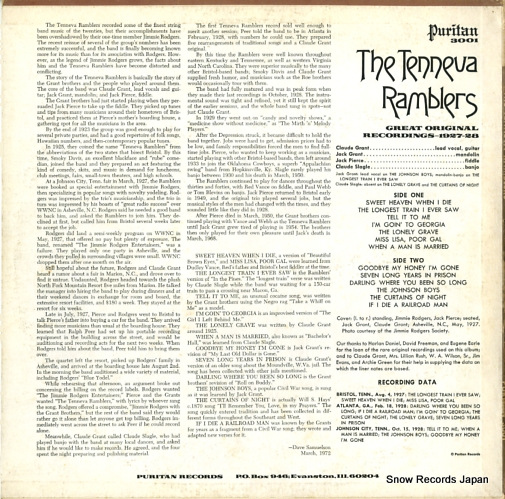 THE TENNEVA RAMBLERS the tenneva ramblers PURITAN3001