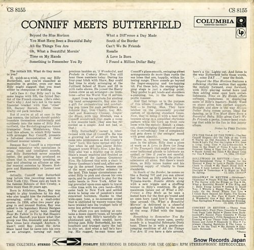 BUTTERFIELD, BILLY, AND RAY CONNIFF conniff meets butterfield CS8155