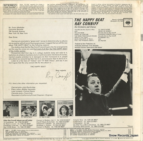 CONNIFF, RAY, AND HIS ORCHESTRA AND CHORUS the happy beat CS8749