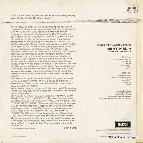 MELIA, BERT music for latin lovers SKL4948