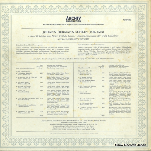 KNOTHE, DIETRICH schein; venus krantzlein oder newe weltliche lieder 1198432 / 198432