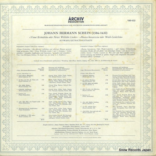 KNOTHE, DIETRICH schein; venus krantzlein oder newe weltliche lieder 1198432 / 198432