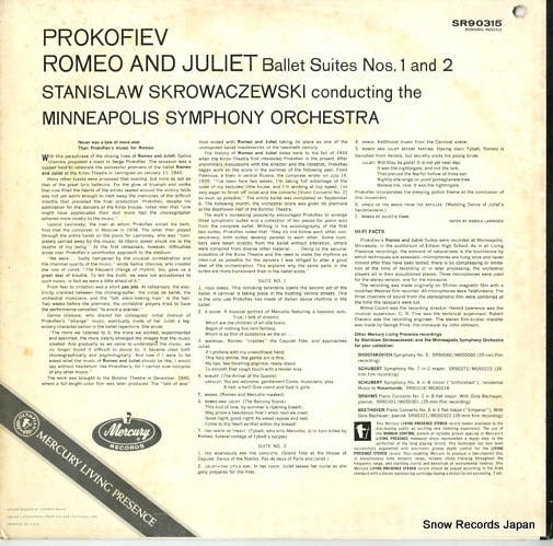 SKROWACZEWSKI, STANISLAW prokofiev; romeo and juliet ballet suites 1 and 2 SR90315
