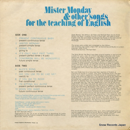 SOLID BRITISH HAT BAND, THE mister monday & other songs for the teaching of english LG56421