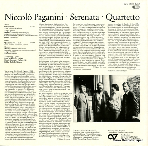 V/A niccolo paganini, serenata, quartetto CV68.108