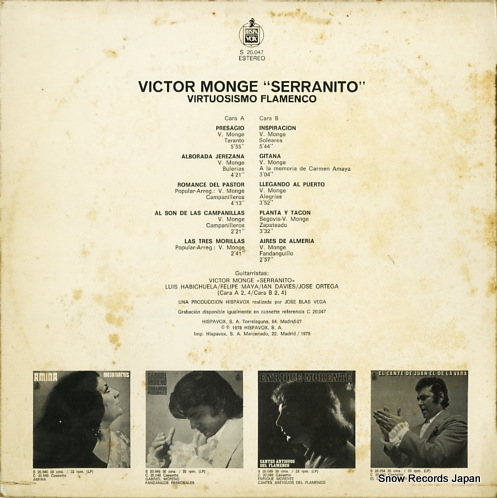 MONGE SERRANITO, VICTOR virtuosismo flamenco S20.047