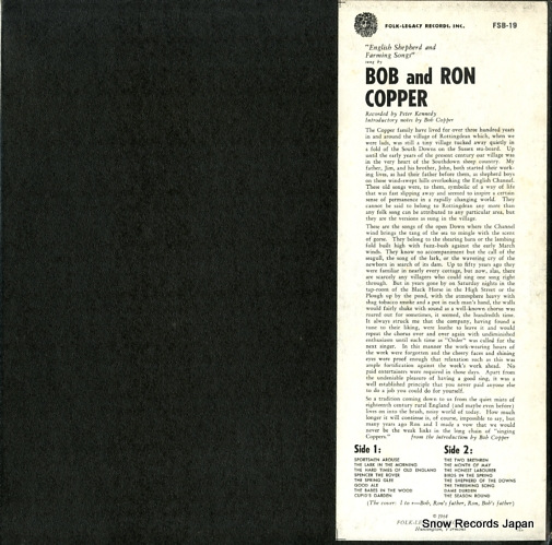 BOB AND RON COPPER english shepherd and farming songs FSB-19