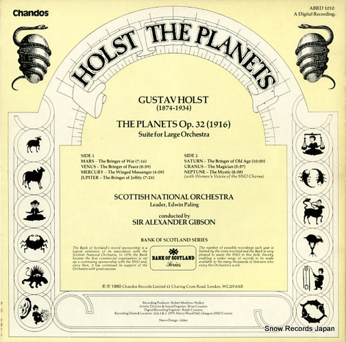 GIBSON, ALEXANDER holst the planets ABRD1010