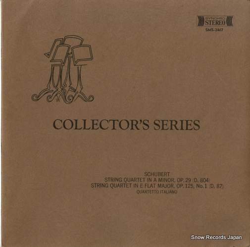 QUARTETTO ITALIANO schubert; string quartet in a minor op.29 SMS-2417