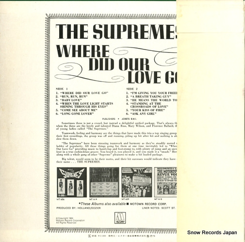 SUPREMES, THE where did our love go SWX-6009
