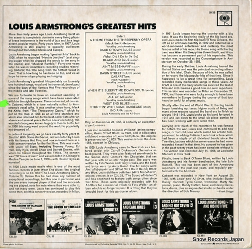 ARMSTRONG, LOUIS greatest hits PC9438