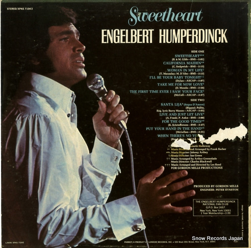 HUMPERDINCK, ENGELBERT sweetheart XPAS71043
