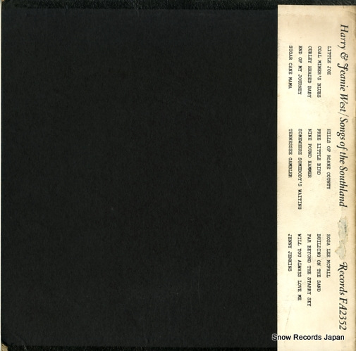 WEST, HARRY AND JEANIE songs of the southland FA2352