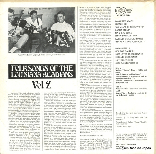 V/A folksongs of the louisiana acadians vol.2 ARHOOLIE5015