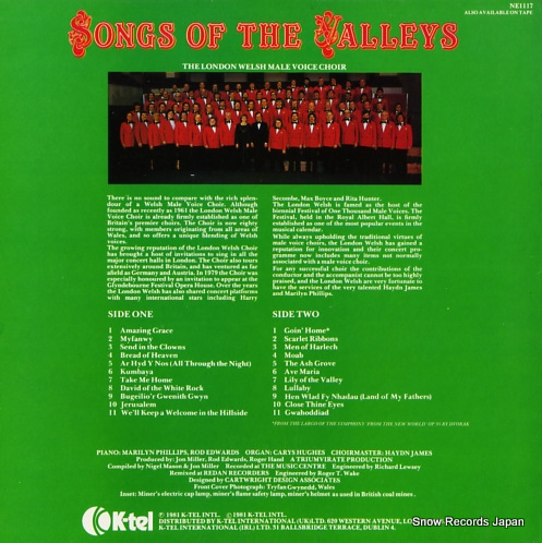 LONDON WELSH MALE VOICE CHOIR songs of the valleys NE1117