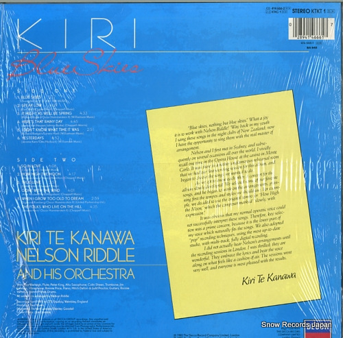 TE KANAWA, KIRI blue skies KTKT1