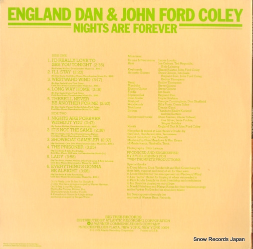 DAN, ENGLAND, AND JOHN FORD COLEY nights are forever BT89517