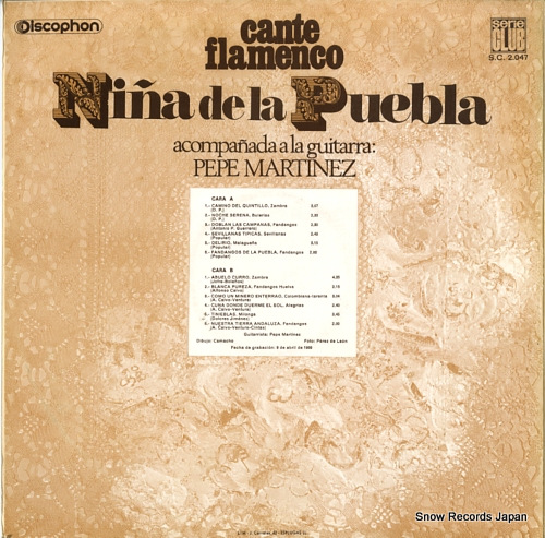 DE LA PUEBLA, NINA cante flamenco S.C.2.047