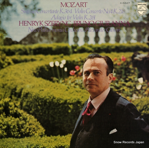SZERYNG, HENRYK mozart; sinfonia concertante for violin and viola in e flat major, k.364 X-5627