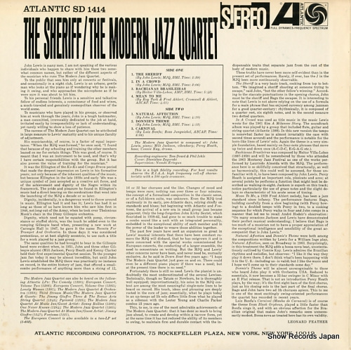 MODERN JAZZ QUINTET, THE the sheriff P-4542A