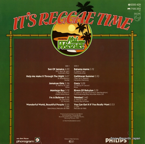 WARNER, KAI it's reggae time 6305429