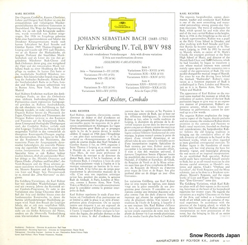 RICHTER, KARL bach; goldberg-variationen MG8156