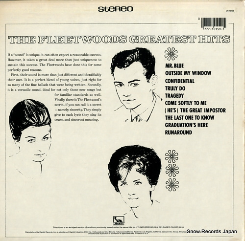 FLEETWOODS, THE the fleetwoods greatest hits LN-10159