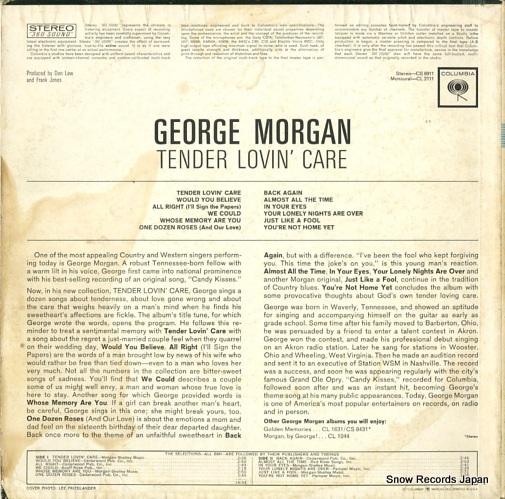 MORGAN, GEORGE tender lovin' care CS8911
