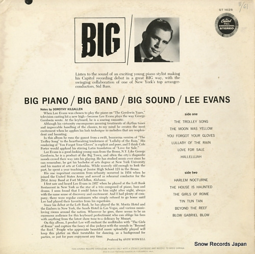 LEE EVANS big piano / big band / big sound ST1625