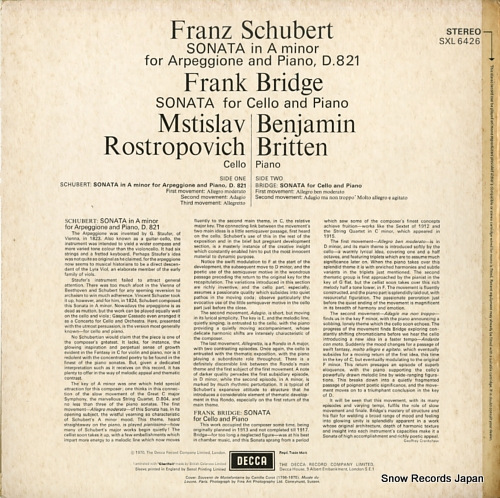 ॹƥաȥݡ schubert; sonata for arpeggione and piano SXL6426