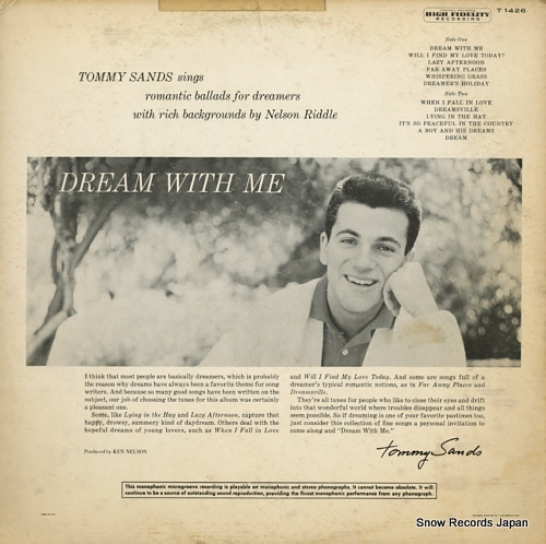 TOMMY SANDS dream with me T1426