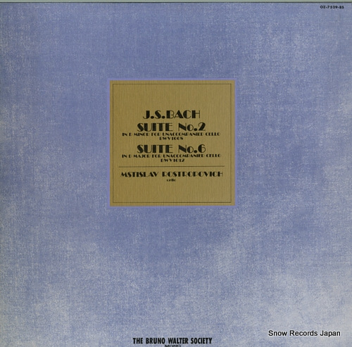 ROSTROPOVICH, MSTISLAV bach; suite no.2 in d minor for unaccompanied cello bwv1008 OZ-7529-BS