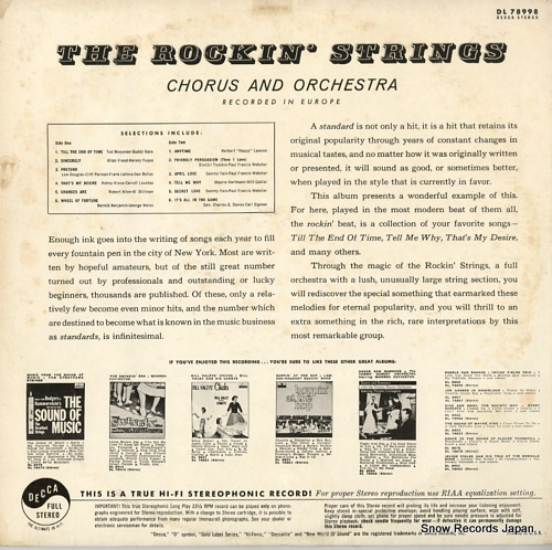ROCKIN' STRINGS, THE presenting: the rockin' strings chorus and orchestra DL78998