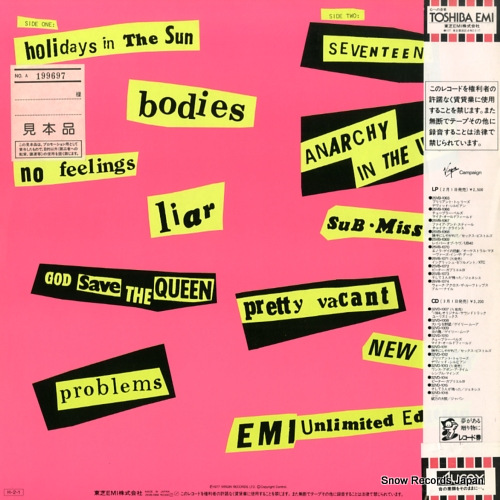 SEX PISTOLS never mind the bollocks 25VB-1068