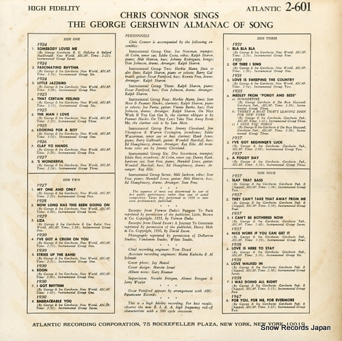 CONNOR, CHRIS the george gershwin almanac of song P-4552A