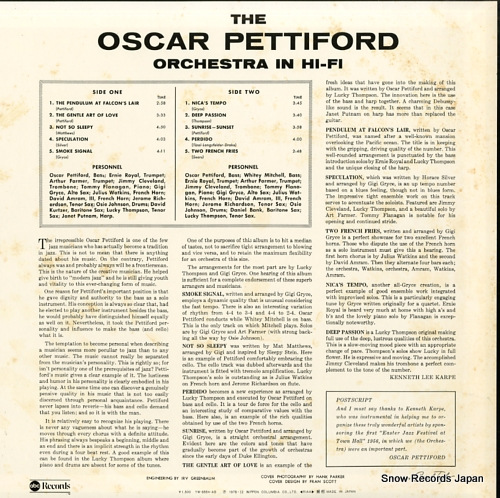 PETTIFORD, OSCAR the oscar pettiford orchestra in hi-fi YW-8554-AB