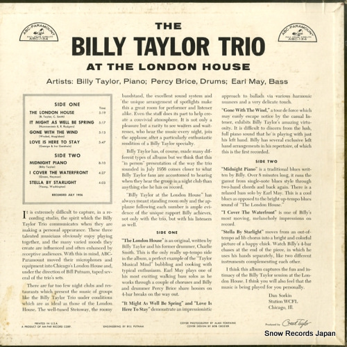 TAYLOR, BILLY at the london house ABC-134