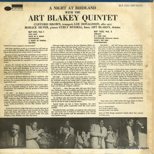 BLAKEY, ART a night at bird land volume 1 BST81521