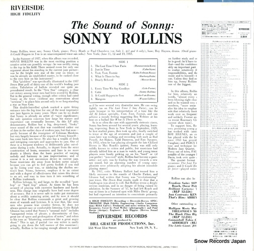 ROLLINS, SONNY the sound of sonny VIJ-134