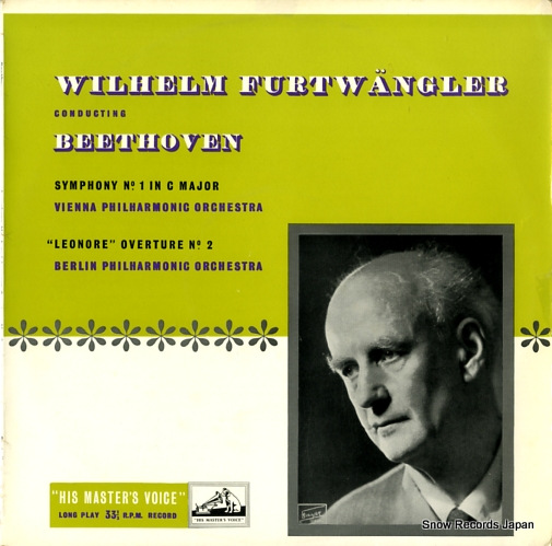 FURTWANGLER, WILHELM beethoven; symphony no.1/