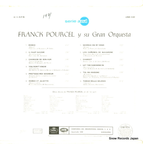 POURCEL, FRANCK franck pourcel y su gran orquesta LREG8.031