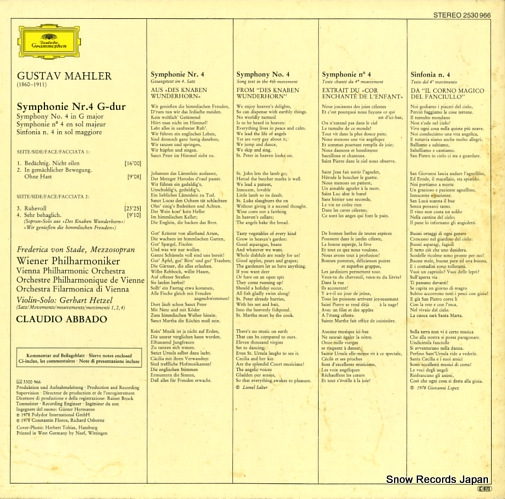 ABBADO, CLAUDIO mahler; symphonie nr.4 2530966