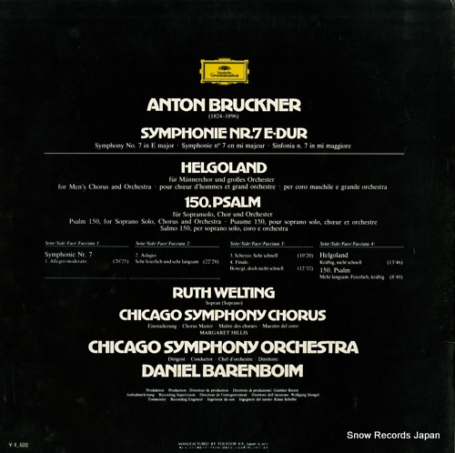 BARENBOIM, DANIEL bruckner; symphonie nr.7 e-dur MG8430