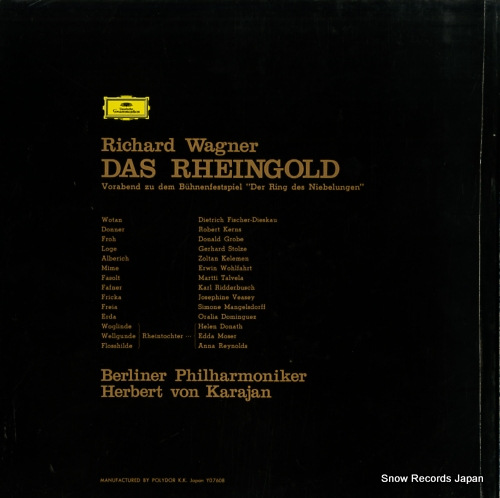 VON KARAJAN, HERBERT wagner; das rheingold MG8118