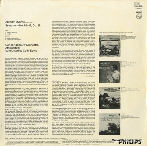 DAVIS, COLIN dvorak; symphony no.8 9500317