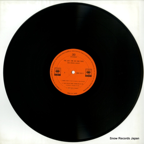 BRUBECK, DAVE the last time we saw paris SONP50011