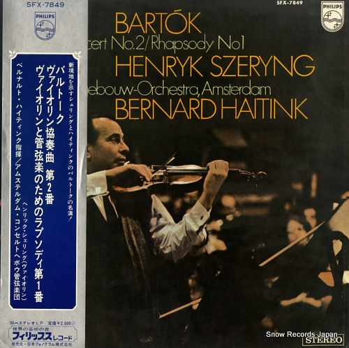 SZERYNG, HENRYK bartok; violin concerto no.2 / rhapsody no.1 SFX-7849