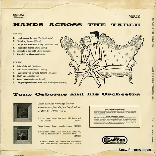 OSBORNE, TONY hands across the table CDN-104