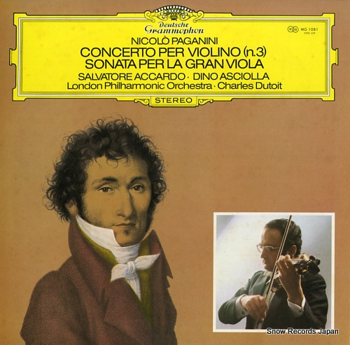 ACCARDO, SALVATORE paganini; concerto for violin and orchestra no.3 MG1081